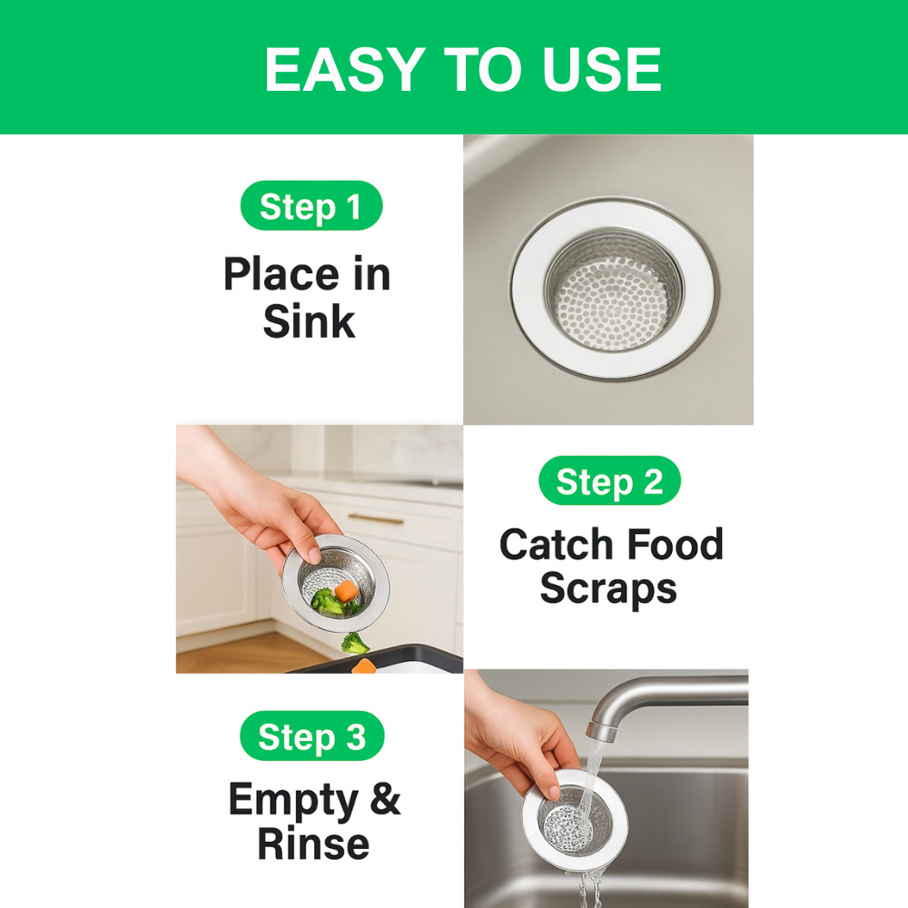 2-Pack Kitchen Sink Strainer – Stainless Steel, 4.5 Inch, Rust-Free, Dishwasher Safe