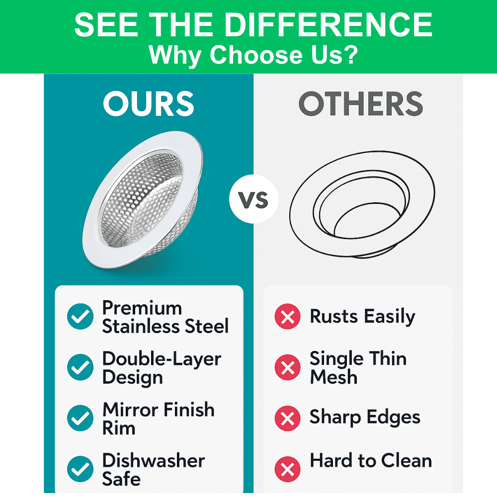 2-Pack Kitchen Sink Strainer – Stainless Steel, 4.5 Inch, Rust-Free, Dishwasher Safe